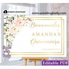 Quinceañera welcome sign,Quinceañera bienvenidos sign,(130) Quinceañera welcome sign,Quinceañera bienvenidos sign,(130)